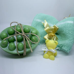 Kit Sabonete Artesanal Massageador de Alecrim + Toalhinha + Ursinho