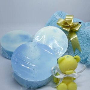 Kit 3 Sabonetes Artesanais Ocean Blue + Toalhinha + Ursinho